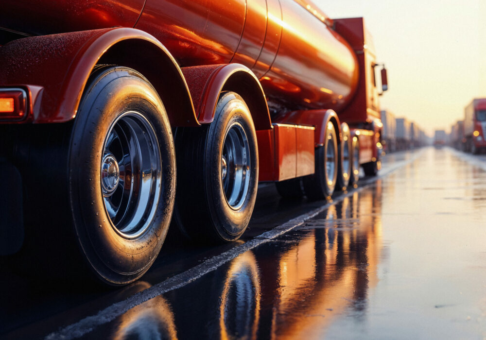un-camion-citerne-rouge-sur-une-route-mouillee-au-coucher-du-soleil(1)